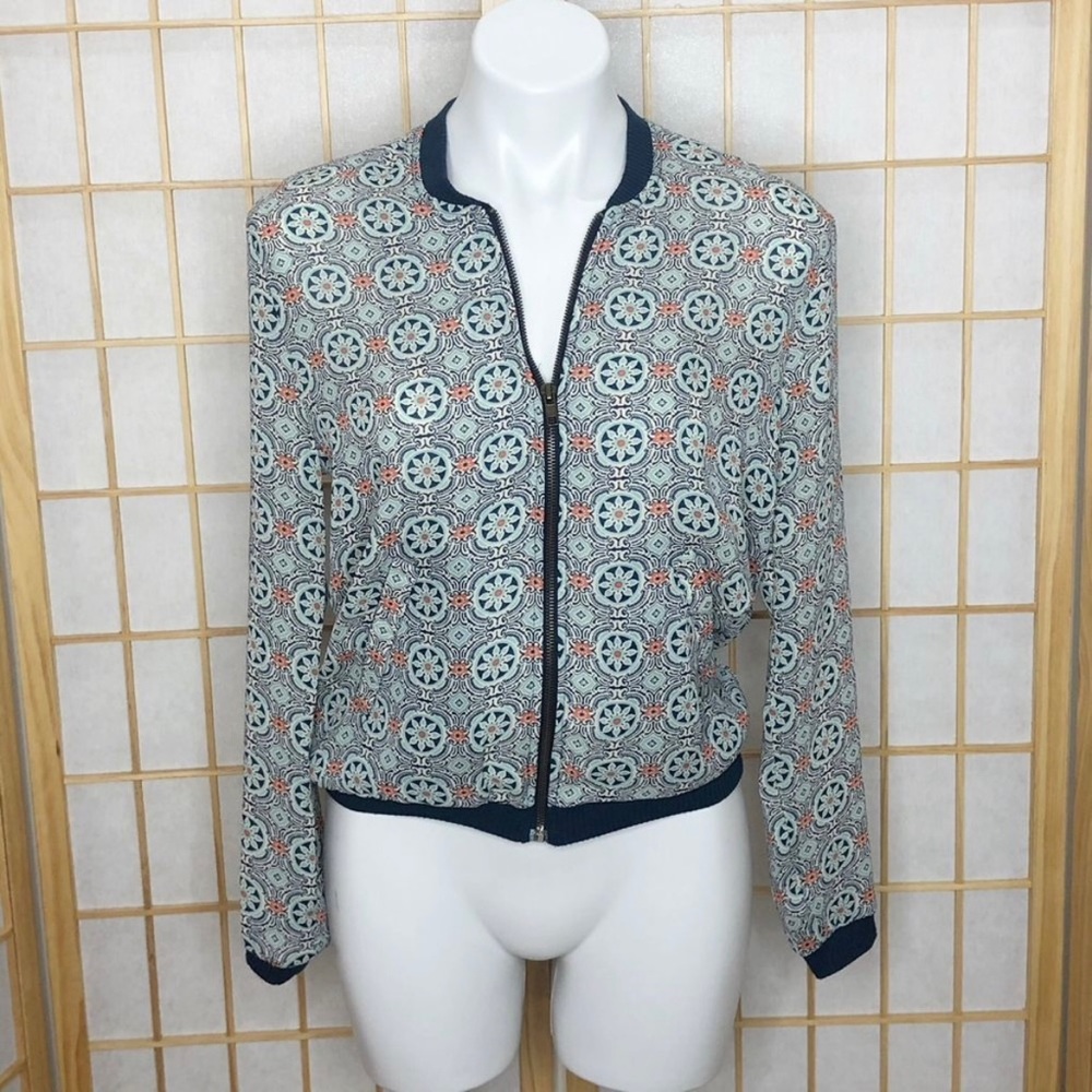 About A Girl Zip Front Raglan Varsity Jacket